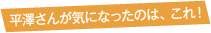 平澤さんが気になったのは、これ！