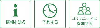 情報を知る/予約する/コミュニティに参加する