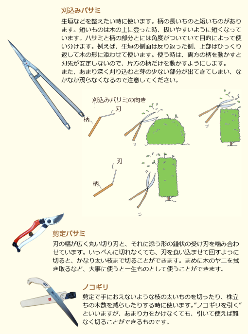 ハサミと使い方